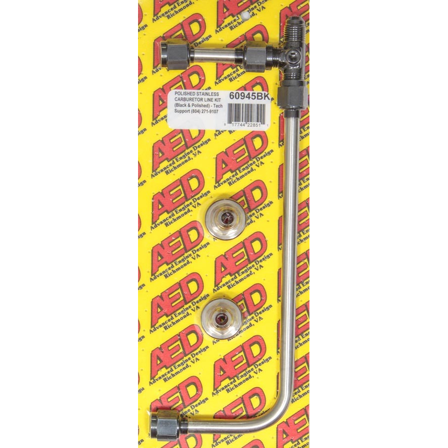 [AED60945BK] AED - Polished S/S 4150 Carb Fuel Line Kit